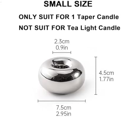 Silver Modern Doughnut Shaped Candlestick Holder (4 Pack) - Image 2