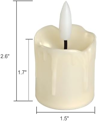 Battery Operated Flameless LED Votive Candles with Timer Black Wick 6 Pack - Image 4