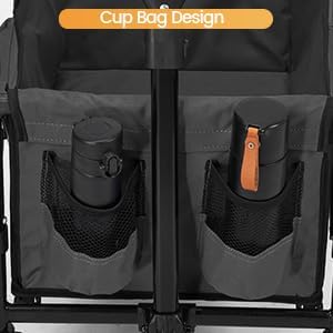 Wagon Cart Shopping Cart Large Capacity Collapsible Wagon with Wheels On Beach Garden Outdoor Utility Carts for Grocery All Terrain Portable Wagons Carts for Groceries Sand Camping Sports Black
