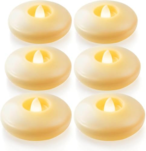 Homemory 6Pack 3" Ivory Flameless Floating LED Candles, Waterproof Tealight by Homemory