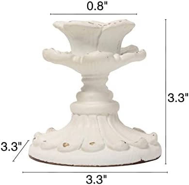 SOFE Vintage White Candle Stick Holder, Resin Taper Candle Holder Small - Image 5