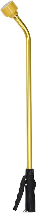 Dramm Touch N Flow Rain Wand Full Watering Flow Trigger Style Shut Off Valve with Lock, for Garden, Yard, Watering Plants, Hanging Baskets, 11 Gallons Per Minute, Yellow, 30 Inches Long