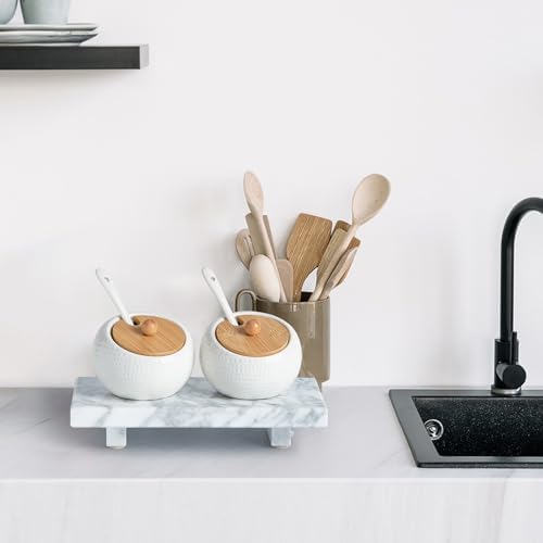 Natural Marble Tray Pedestal Stand, Stone Riser for Bathroom, Kitchen Sink - Image 5