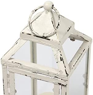 Rustic Metal Candle Holders 12" Tall, Distressed White - Image 6