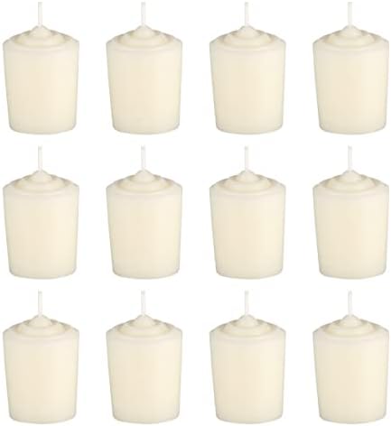 Mega Candles 12 pcs Unscented Ivory Votive Candles, Hand Poured Wax Candle 15 Hours 1.5 Inch x 2.25 Inch, Home Décor, Wedding Receptions, Centerpieces, Occasions, Events, Festivities, Meditations by MEGA+CANDLES