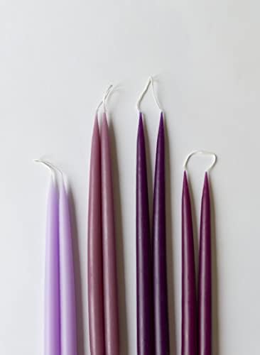 Kunstindustrien® Taper Candles – Set of 4, 13.8" – Made in Denmark, Long Burning Candles 15h, Unscented & Smokeless Candlesticks – Elegant Tall Candles for Weddings, Dinners & Home Decor (Violet) - Image 5