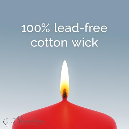 Stonebriar Unscented Pillar Candles – 18 Hour Burn Time, Long-Lasting Wax Candles for Weddings, Holidays, Home Décor & Special Events, Pack of 6, Red, 3" x 3" - Image 2