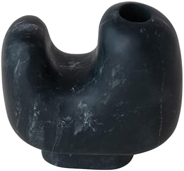 Bloomingville Marble Organic Shaped Footed Taper Holder, Black - Image 4