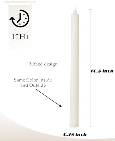 Candlesticks Brown Taper Candles 10.5 inch Dripless Tapered Candles Ideal as Dinner Candles Smokeless and Unscented Long Burning,Set of 12 - Image 5