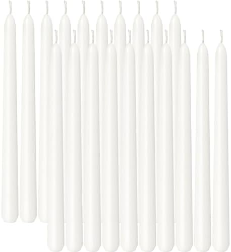 Viyffo Taper Candles, 10 Inch, 20 Pack, White – Unscented Smokeless Design by Viyffo