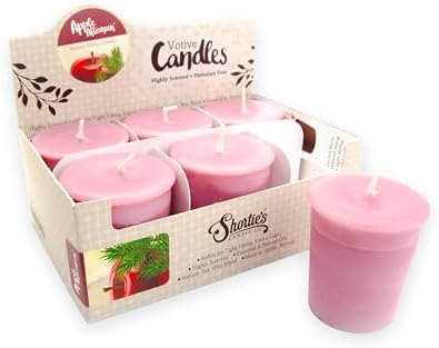 Apple Afternoon Soy Votive Candles - Scented with Natural Fragrance Oils - 6 Dark Red Natural Votive Candle Refills - Fruit & Berry Collection by ShortiesCandleCompany