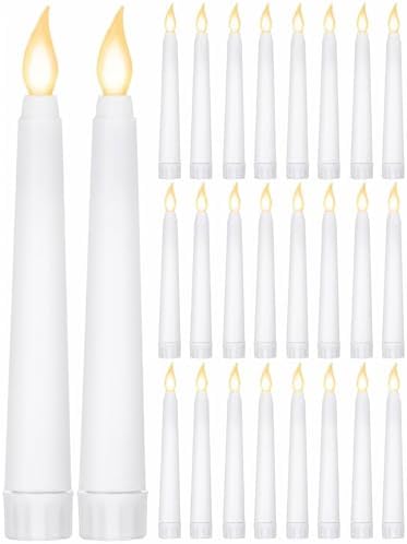 Treela Battery Operated LED Taper Candles,Basic,6 Inch,White by Treela