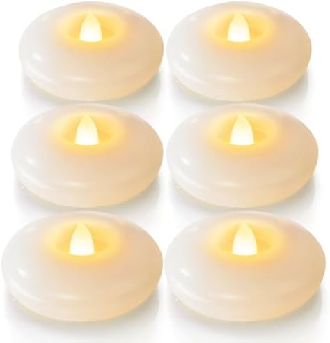 Homemory 6Pack 3" White Flameless Floating LED Candle, Waterproof Tealight by Homemory