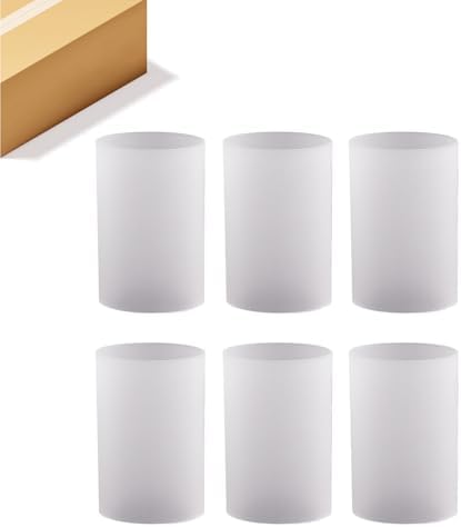 WGVI Hurricane Candle Holder Sleeve, W: 5", Ht: 8", Frosted Glass Cylinder Open Both Ends, Chimney Tube Shade, 6 Pieces by WGVInternational-OpusGlassware