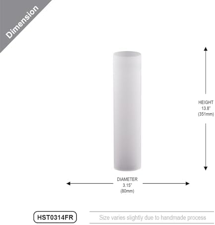 WGVI Hurricane Candle Holder Sleeve, W: 3", Ht: 14", Frosted Glass Cylinder Open Both Ends, Chimney Tube Shade, 6 Pieces - Image 2