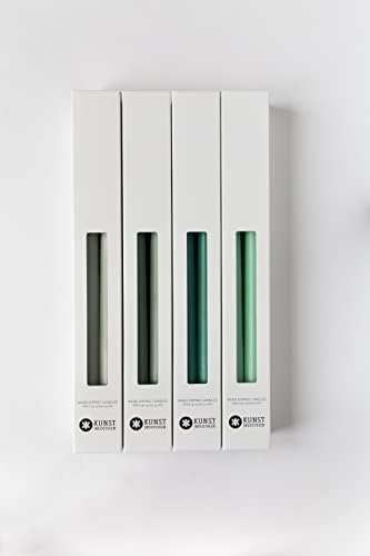 Kunstindustrien® Taper Candles – Set of 4, 13.8" – Made in Denmark, Long Burning Candles 15h, Unscented & Smokeless Candlesticks – Elegant Tall Candles for Weddings, Dinners & Home Decor (Olive) - Image 5