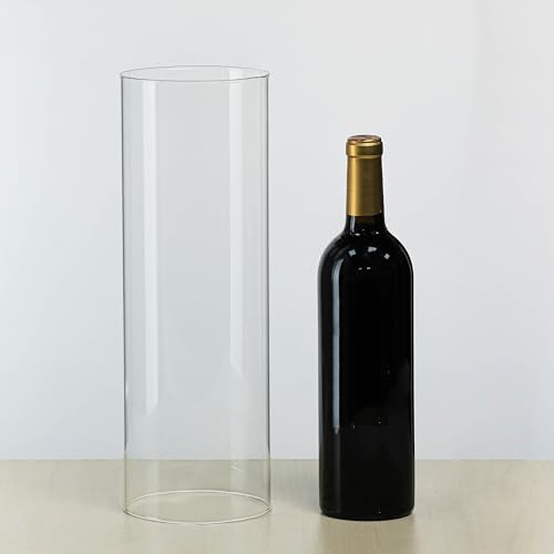 CYS EXCEL 2 PCS (H:14" D:4.75") Open Ended Glass Hurricane Candleholder Tube Shade | Multiple Size Choices Open Flame Candle Chimney Tube Cover | Bottomless Cylinder - Image 3