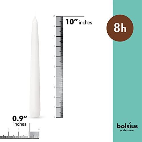 BOLSIUS Long White Taper Candles - Bulk Pack of 30 Count - 10-inch Unscented Household Candlesticks - Premium European Quality Wax - 8 Hour Long Burning Candles for Home Décor, Weddings & Parties - Image 2