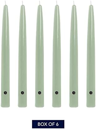Colonial Candle Unscented Taper Candle, Handipt Collection, Green, 10 in, Pack of 6 Candlesticks - Up to 8 Hours Burn - Image 2
