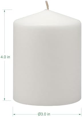 Stonebriar 3 Pack Tall 3 x 4 Inch 35 Hour Long Burning Unscented White Wax Pillar Candles - Image 2
