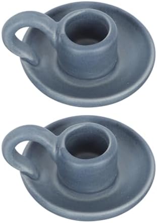 2pcs Ceramic Candle Holder Decorative Candleholder Dinning Table Decor Candle Stand Party Desktop Candleholder Decor Candlestick Scented Candle Cup Photo Prop Table Adornment by DOITOOL
