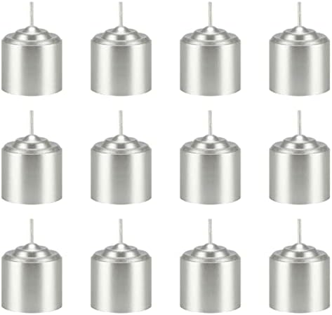 Mega Candles 12 pcs Unscented Silver Votive Candles, Hand Poured Wax Candle 10 Hours 1.38 Inch x 1.5 Inch, Home Décor, Wedding Receptions, Centerpieces, Occasions, Events, Festivities, Meditations by MEGA+CANDLES