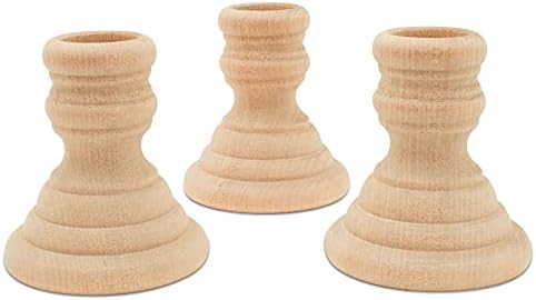 Unfinished Wood Country Candle Cups, 2-5/8 inch with 7/8 inch Taper Candle Hole, Set of 12, by Woodpeckers - Image 3