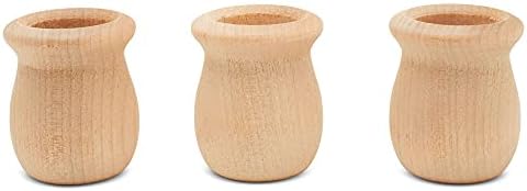 Bean Pot Candle Cups, 1-5/8 Inch, 29/32 Inch Hole, Pack of 12 Unfinished Wood Candle Holders, Wood Turnings for Crafts, by Woodpeckers - Image 4