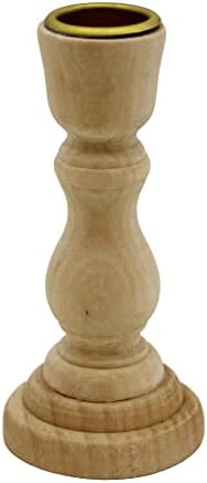 Creative Hobbies 4 Inch Tall Unfinished Wooden Candlesticks with Metal Candle Holder Cup Center - Wholesale Pack of 6 - Image 4