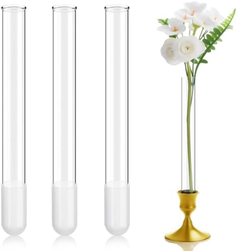 3 Pack 7.9" Glass Bud Vase Taper Candle Holder by Unknown