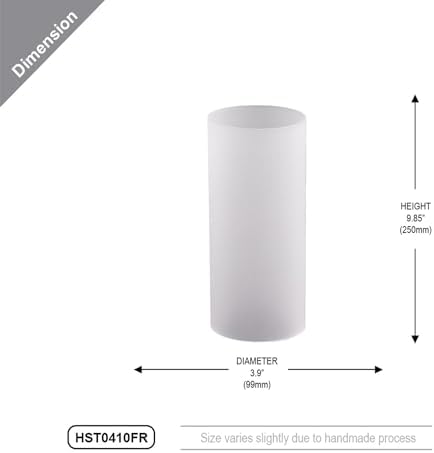 WGVI Hurricane Candle Holder Sleeve, W: 4", Ht: 10", Frosted Glass Cylinder Open Both Ends, Chimney Tube Shade, 6 Pieces - Image 2