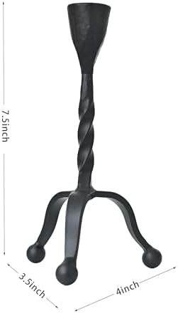 Black Taper Candle Holder Set of 2,Vintage Candle Sticks Holder Decor,Wrought Iron Candle Holder for Table Centerpiece,Halloween,Wedding,Christmas - Image 2