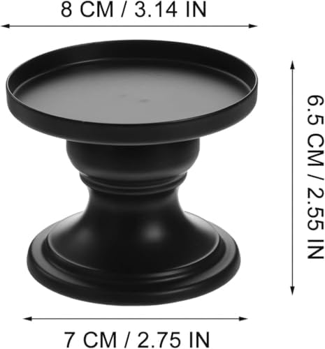 Matte Black Iron Pillar Candle Holders - Set of 2 Candlestick Holders, Metal Candle Holder for Pillar & Taper, Table Mantle Fireplace Farmhouse Home Decor - Image 5