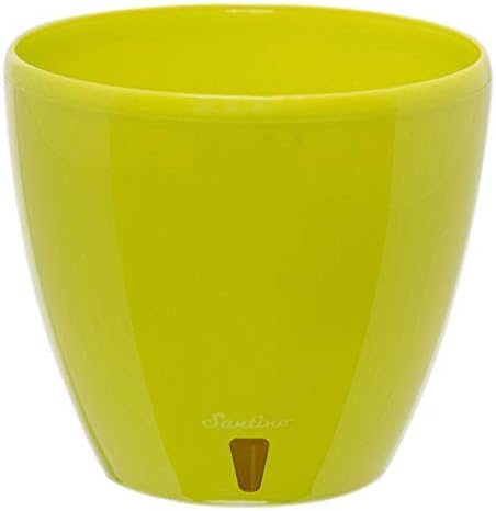 DECOPOTS - Self Watering Planter - Indoor Decorative Flower Pot with Drainage Cartridge and Water Level Indicator (Diameter 11.2", Lime)