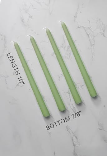 10" Classic Taper Candles, Spring Green, 12-Pack, 7-8 Hours Long Burning, Unscented Tall Candlesticks - Image 2