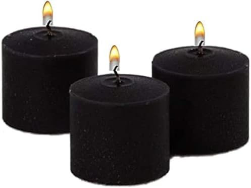 D'light Online Unscented Black Votive Candles - for Halloween, Birthdays, Baby Shower, Home Decoration and Weddings (Black, 10 Hour - Set of 12) by DlightOnline