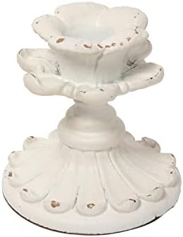 SOFE Vintage White Candle Stick Holder, Resin Taper Candle Holder Small - Image 4