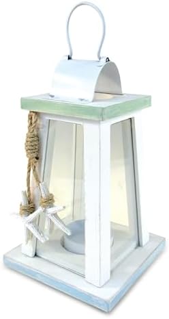 COTA Global Ocean Breeze Nautical Wooden Lantern Candle Holder Beach Decor by Puzzled