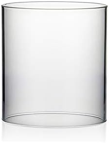 WGVI Hurricane Candle Holder Sleeve, Wide 5.5", Height 6", Clear Glass Cylinder Candleholder, Chimney Tube, Open Ended Candle Shade, 1 Piece by WGVInternational-OpusGlassware