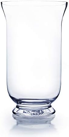 WGV Unique Bouquet Vase, 7" W, 12" H, Clear Short Hurricane Glass Candle Holder, Floral Planter Terrarium, Home Wedding Event Decor, 1 Piece (VHV0812) by WGVInternational-OpusGlassware
