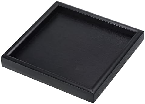 PATIKIL Wood Serving Tray 7 Inch, Square Decorative Platter for Home Decor Kitchen Table Candle Holder, Black by PATIKIL