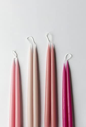 Kunstindustrien® Taper Candles – Set of 4, 13.8" – Made in Denmark, Long Burning Candles 15h, Unscented & Smokeless Candlesticks – Elegant Tall Candles for Weddings, Dinners & Home Decor (Pastel Rose) - Image 5
