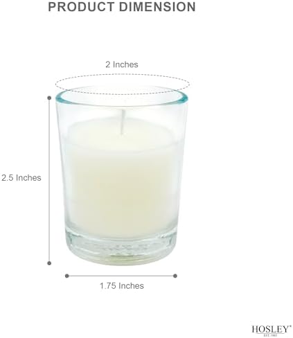 Hosley Set of 12 Ivory Unscented Votive Candles 12 Hour Burn Time Hand-Poured Wax in Clear Glass Holders Long-Lasting, Smokeless Candles for Weddings, Home Décor, Spa & Events. - Image 6