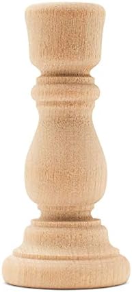 Mini Candlesticks 3 inches with 1/2 inch Hole, Set of 4 Unfinished Wood Pedestal Candle Holders for Crafts, by Woodpeckers - Image 6