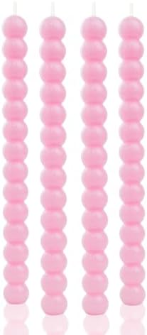MAITREYA Pink Taper Candles Conical Stick Candles Taper Candles-Set of 4 for Decoration Weddings Party Church-Unscented Dripless Candles,10inch(D-Babypink) by MAITREYA