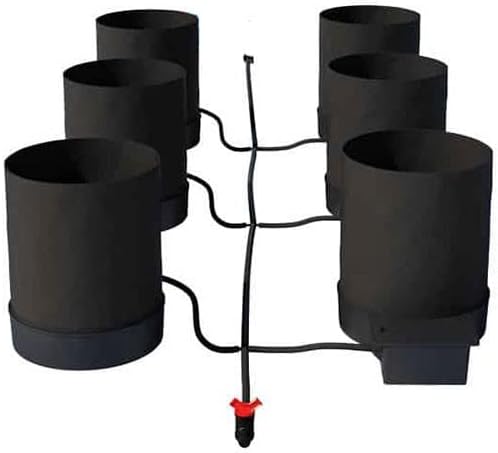 AutoPot 6 Pot GeoPot System with 3 Gallon Fabric Pots - Self-Watering, Hydroponic System (6Pot with No Tank) Indoor, Black