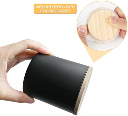 SHOWIN 8 OZ Thick Candle Jars for Making Candles 15 Pcs, Black Empty Jars with Wood Lids for Candle Making, Sample Container,Matte Black - Image 3