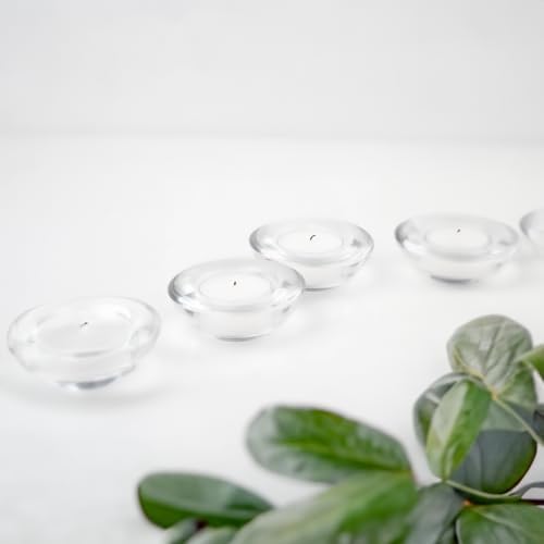 WGV Sturdy Tea Light Votive Candle Holder 3" W, Clear Heavy Thick Chubby Plate Bowl Glass, Small Accent Decor, 24 Pieces - Image 4
