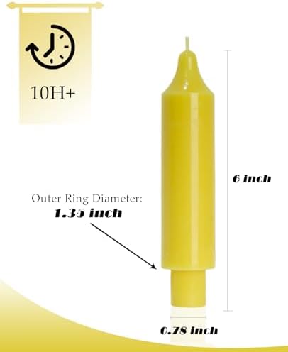 Beeswax Taper Candles Short Candle Sticks Unscented Dinner Candle Dripless for Home Decor,Set of 4,Yellow - Image 4