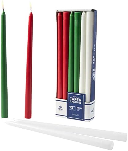 Royal Imports Unscented Taper Candles 12" Christmas 9HR Burn Time Set of 12 by RoyalImports